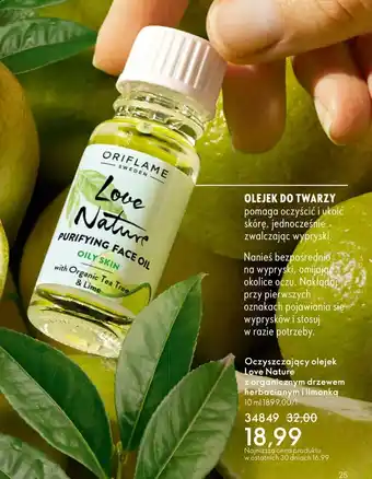 Oriflame Olejek do twarzy Love Nature oferta