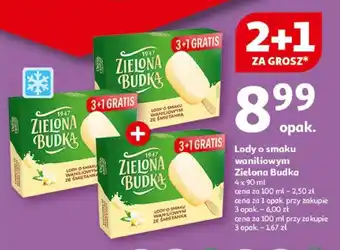 Auchan Lody o smaku waniliowym Zielona Budka 4 x 90 ml oferta