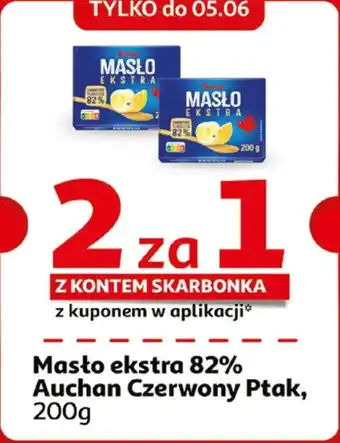 Masło ekstra 82% Auchan Czerwony Ptak, 200 g