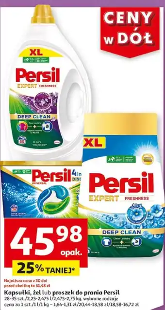 Auchan Kapsułki, żel lub proszek do prania Persil 28-35 szt. / 2,25-2,475 l / 2,475-2,75 kg oferta