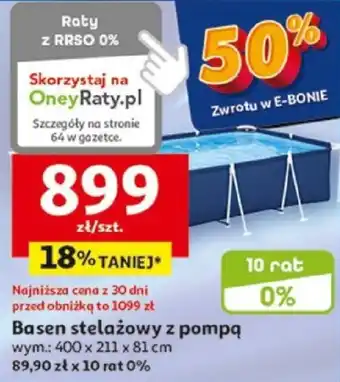 Auchan Basen stelażowy z pompą oferta