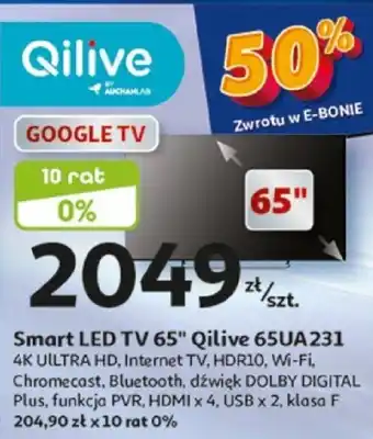 Auchan Smart LED TV 65" Qilive 65UA231 oferta