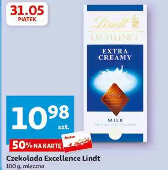 Auchan Czekolada mleczna extra creamy Lindt Excellence oferta