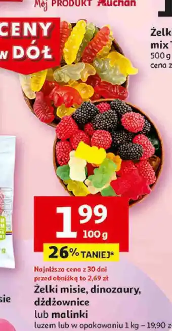 Auchan Żelki dźdźownice oferta