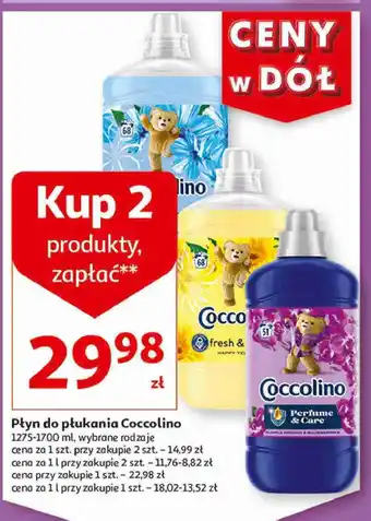 Auchan Płyn do płukania happy yellow Coccolino Fresh & Soft oferta