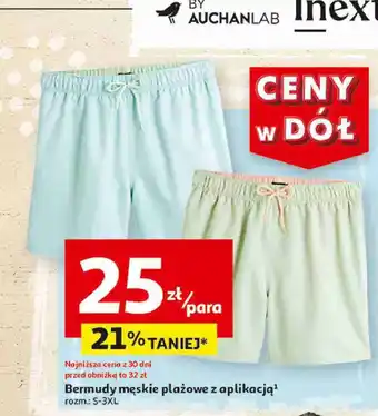 Auchan Bermudy męskie plażowe s-3xl Inextenso By Auchan oferta