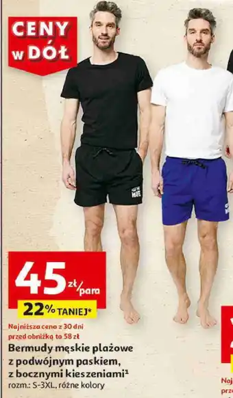 Auchan Bermudy męskie plażowe s-3xl Inextenso By Auchan oferta