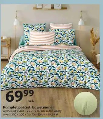 Auchan Komplet pościeli z bawełny 160 x 200 cm + 2x 70 80 Actuel oferta