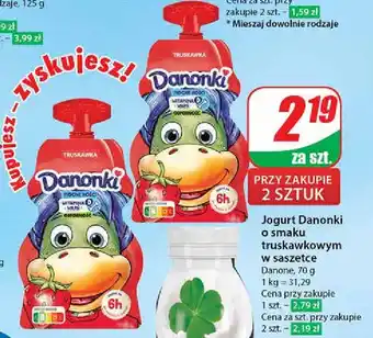 Dino Jogurt w saszetce truskawka Danone Danonki oferta