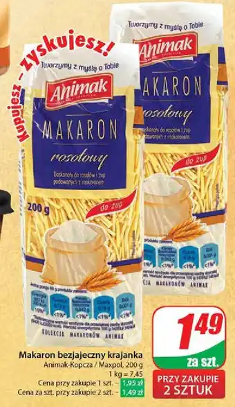 Dino Makaron rosołowy bezjajeczny krajanka Animak oferta