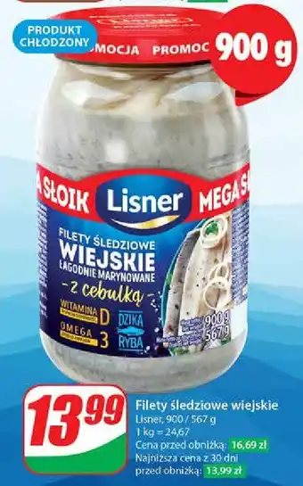 Dino Filety śledziowe wiejskie w oleju z cebulką Lisner oferta