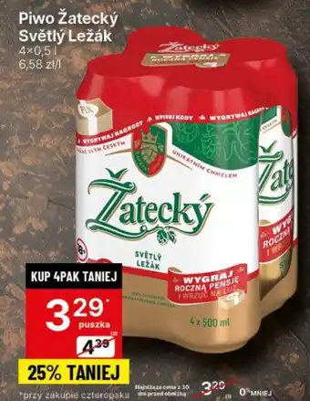 Delikatesy Centrum Piwo Zatecky Svetly Lezak oferta