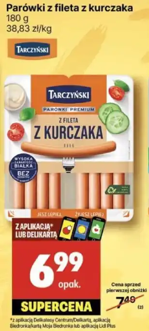 Delikatesy Centrum Parówki z fileta z kurczaka 180g oferta