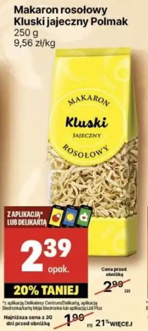 Delikatesy Centrum Makaron rosołowy Kluski jajeczny Polmak 250g oferta