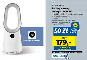 Lidl SILVERCREST Bezłopatkowy wentylator 24 W oferta