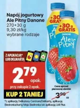 Delikatesy Centrum Napój jogurtowy Ale Pitny Danone 270 + 30g oferta