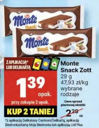Delikatesy Centrum Monte Snack Zott 29 g oferta