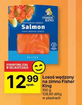 Delikatesy Centrum Łosoś wędzony na zimno Fisher King 100 g oferta