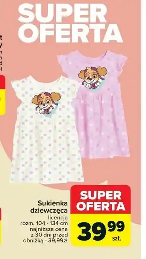 Carrefour Sukienka dziewczęca oferta