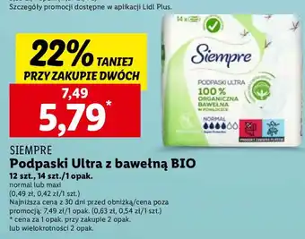 Lidl Podpaski ultra deo drynet maxi Siempre oferta