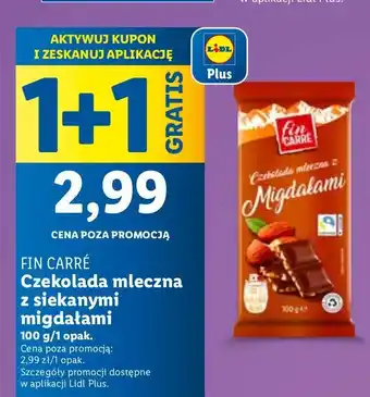 Lidl Czekolada mleczna z siekanymi migdałami Fin Carre oferta