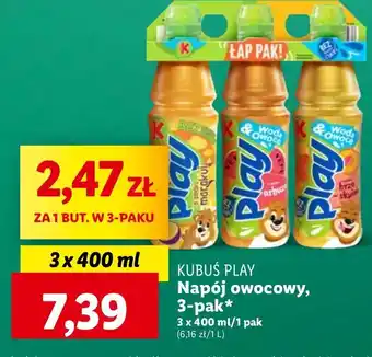 Lidl Napój o smaku marakui + arbuz brzoskwinia Kubuś Play! oferta