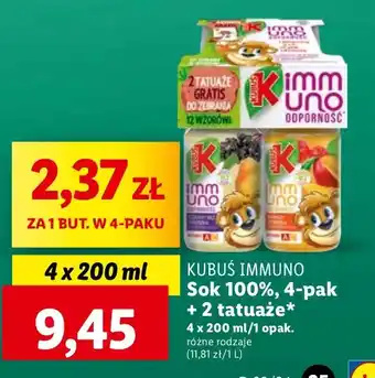 Lidl Napój mix Kubuś Immuno Odporność oferta