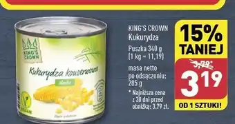 ALDI Kukurydza konserwowa King's Crown (Aldi) oferta