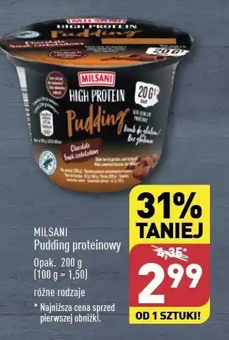 ALDI Pudding wysokobiałkowy czekoladowy Milsani High Protein oferta