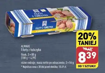 ALDI Tuńczyk kawałki w oleju Almare Seafood oferta