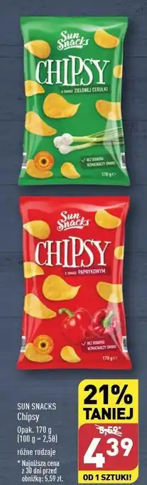 ALDI Chipsy zielona cebulka Sun Snacks oferta