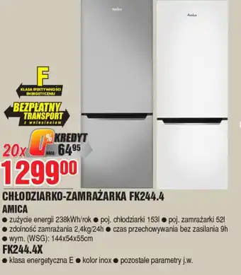 E.Leclerc Chłodziarka-zamrażarka fk 244.4x Amica oferta