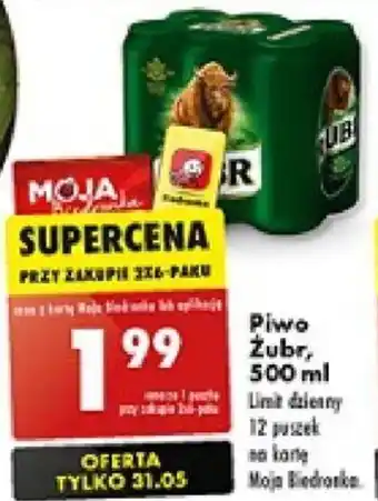 Biedronka Piwo Żubr 500 ml oferta