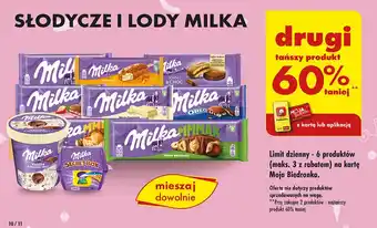 Biedronka Ciastka biszkoptowe przekładane nadzieniem kakaowym i kawałkami czekolady Milka Choc oferta