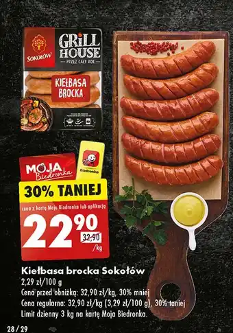 Biedronka Kiełbasa brocka Sokołów Grill House oferta