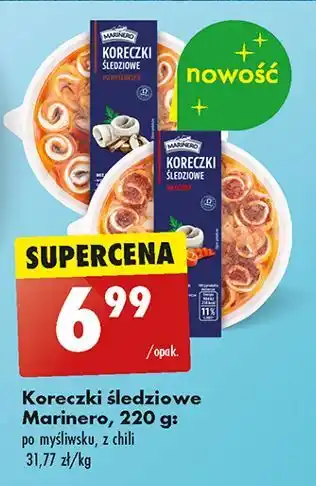 Biedronka Koreczki śledziowe z chili Marinero oferta
