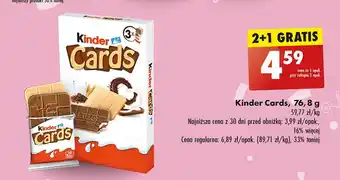 Biedronka Herbatniki czekoladowe Kinder Cards oferta