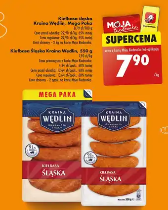 Biedronka Kiełbasa śląska Kraina Wędlin oferta