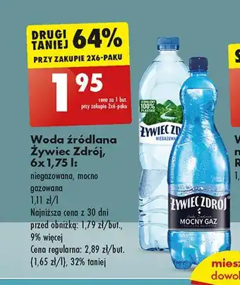 Biedronka Woda niegazowana Żywiec Zdrój oferta