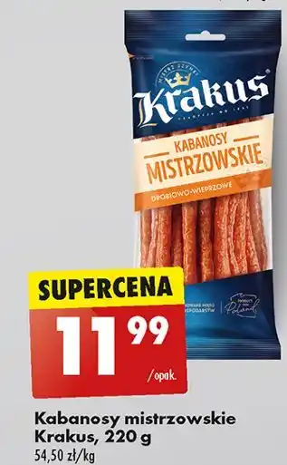 Biedronka Kabanosy mistrzowskie drobiowo-wieprzowe Krakus Animex oferta