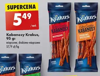 Biedronka Kabanosy drobiowo-wieprzowe Krakus Animex oferta