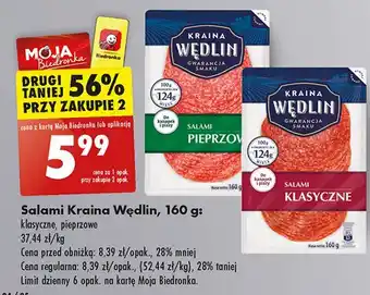 Biedronka Salami pieprzowe Kraina Wędlin oferta