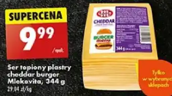 Biedronka Ser topiony plastry cheddar burger Mlekovita 344 g oferta