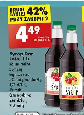 Biedronka Syrop malinowy Dar Lata oferta