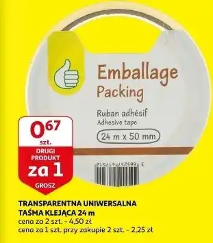 Auchan Taśma klejąca transparentna 24 m Podniesiony Kciuk oferta