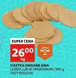 Auchan Ciastka owsiane naturalne Ania Bio Ciasteczka Babci Ani oferta