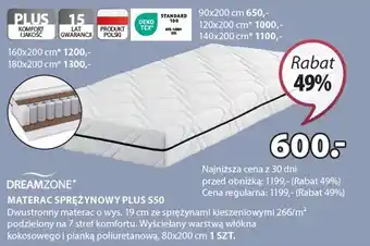 JYSK materac sprężynowy oferta