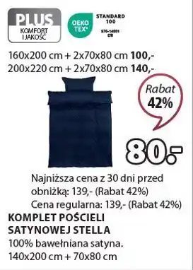 JYSK komplet pościeli satynowej oferta