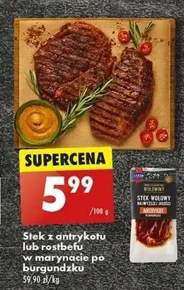 Biedronka Stek wołowy z antrykotu w marynacie po burgundzku Łuków oferta