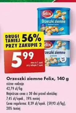 Biedronka Orzeszki ziemne prażone bez soli Felix oferta